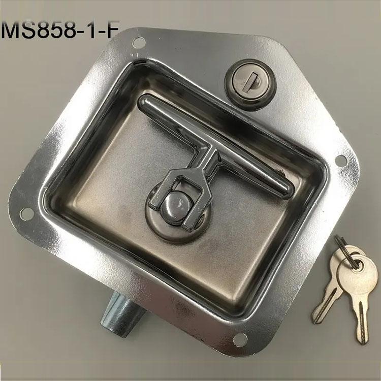 MS858 铁/304不锈钢面板锁 工程车汽车门方锁 盒锁 T型锁 镜面抛光 爆款